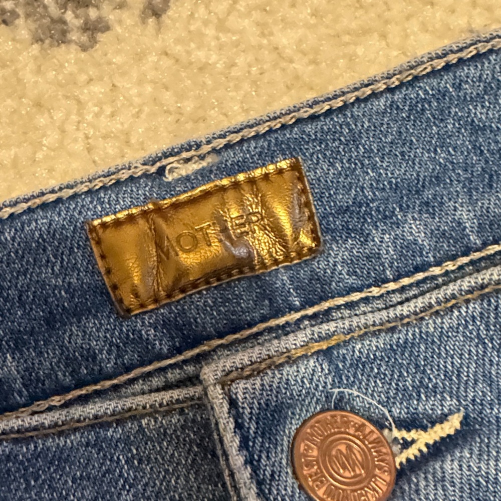 Mother Distressed Blue Jeans - Picture 2 of 5